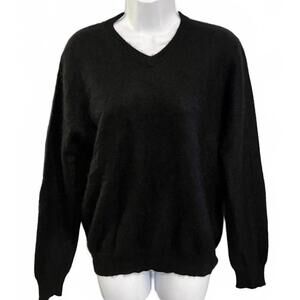 Club Room Cashmere Black V-Neck, Med
